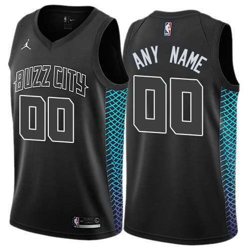 Men & Youth Customized Charlotte Hornets Jordan City Edition Mens Black Nike Jersey